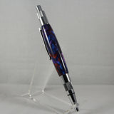 ST-BD Stratus Blue & Red Acrylic Click Pen With Chrome Trim