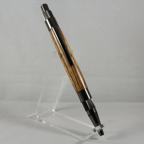 ST-CD Stratus Zebrawood Click Pen With Gun Metal Trim