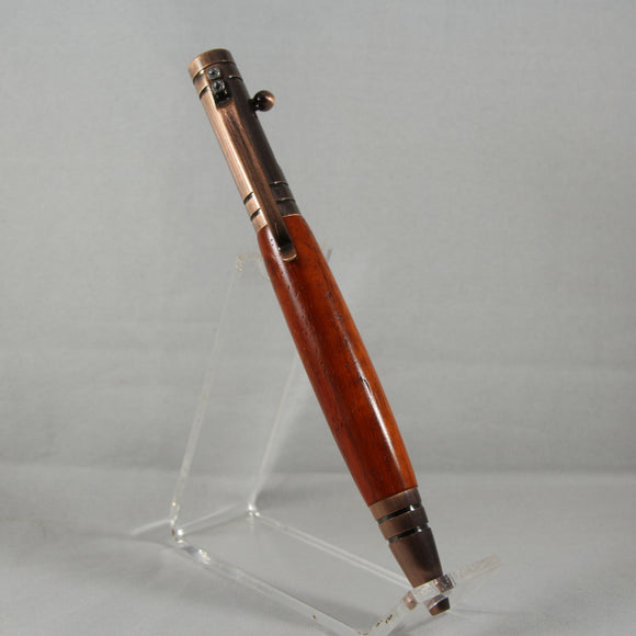 T-GH Bolt Action Tec Padauk  Pen With Antique Copper Trim