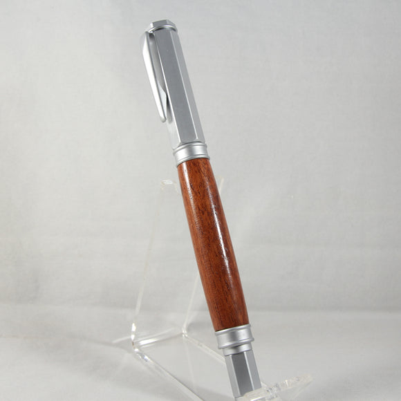 VR-AIB Vertex Bubinga Rollerball With Satin Chrome Trim