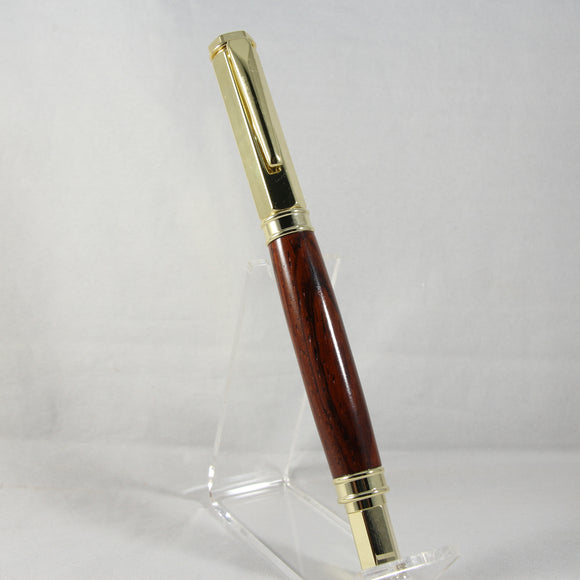 VR-AIC Vertex Cocobolo Rollerball With Gold Trim