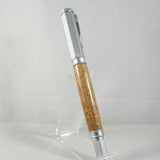 VR-BOC Vertex Teak Rollerball With Satin Chrome Trim