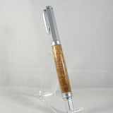 VR-BOC Vertex Teak Rollerball With Satin Chrome Trim