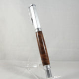 VR-BOD Vertex Walnut Rollerball With Satin Chrome Trim