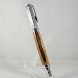 VR-BOE Vertex Zebrawood Rollerball With Chrome Trim