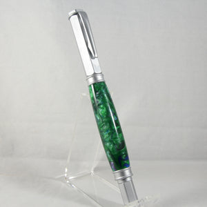 VR-BOH Vertex Green Acrylic Rollerball With Satin Chrome Trim