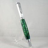 VR-BOH Vertex Green Acrylic Rollerball With Satin Chrome Trim