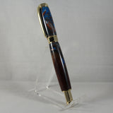 VSR-A Vertex Supreme Rollerball Blue Hybrid Acrylic With Gold Trim