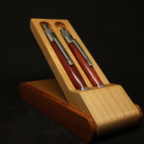 MPS-EG Stratus Click Pen and 2mm Pencil Red Heart With Chrome Trim and Case