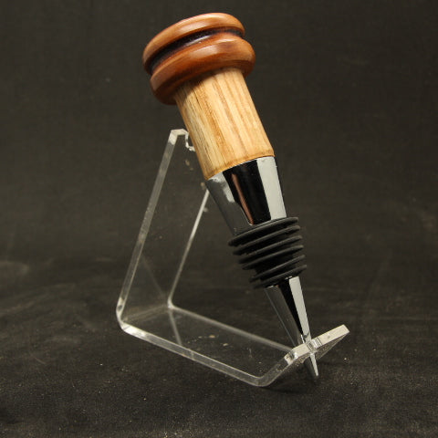 BTS-DE Bottle Stopper Cherry and Oak With Stainless Steel