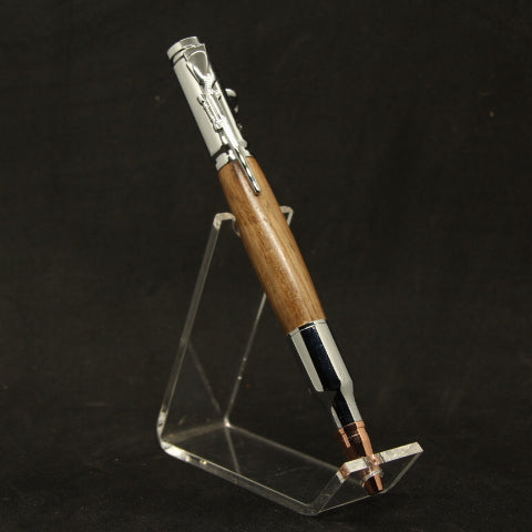 B-DBA Bolt Action Walnut Pen With Chrome Trim